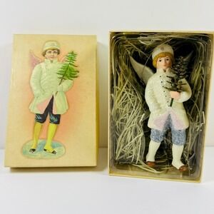 Vintage Style Angel Boy Christmas Ornament New in Box Costco Victorian Cherub